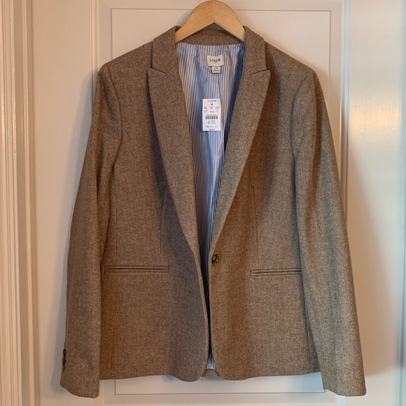 J. Crew Factory Herringbone Wool-Blend Holland Blazer - Picture 4 of 16
